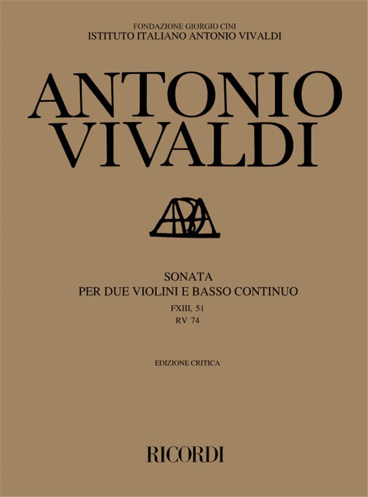 Sonate Per Vl. E B.C.: Per 2 Vl. In Sol Min. Rv 74